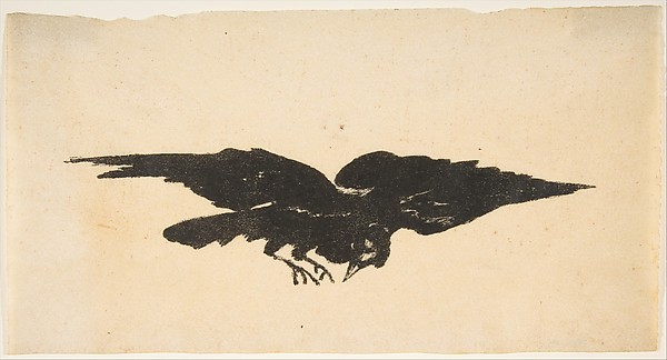 Edouard Manet, The Flying Raven, Ex Libris for "The Raven" by Edgar Allan Poe