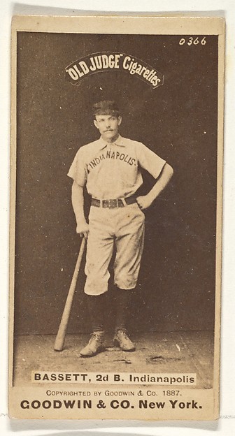 Goodwin & Company, Bassett, 2nd Base, Indianapolis, from the Old Judge series (N172) for Old Judge Cigarettes