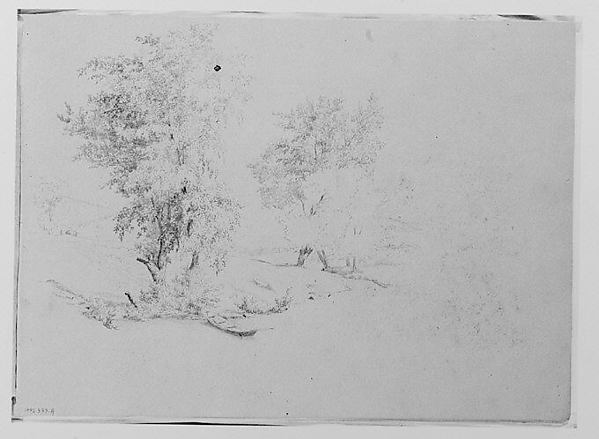 Thomas Hewes Hinckley, Stream Bank with Trees, Dinghy (from Sketchbook)
