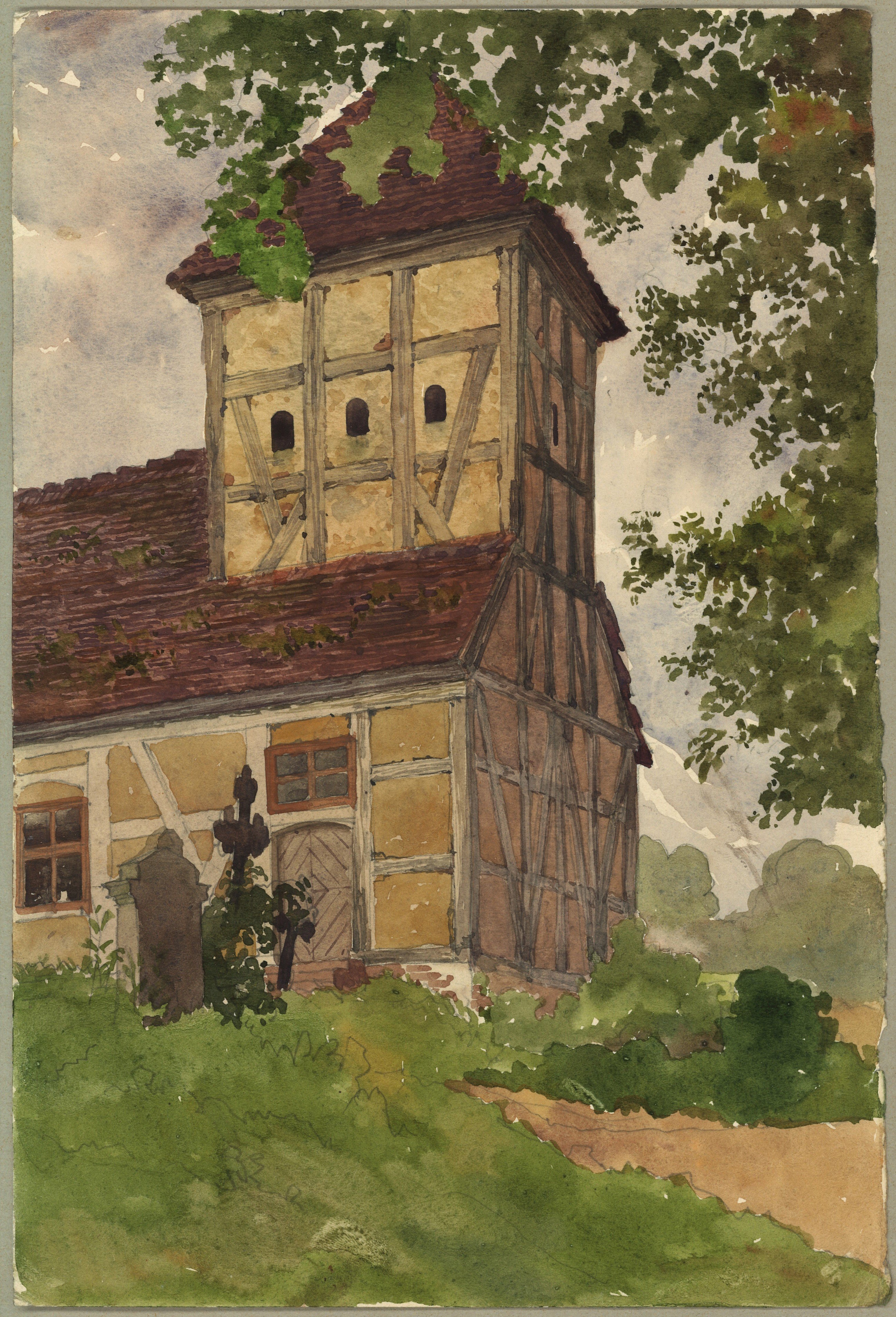 Otto Stiehl, Ferch: Dorfkirche von Nordwesten