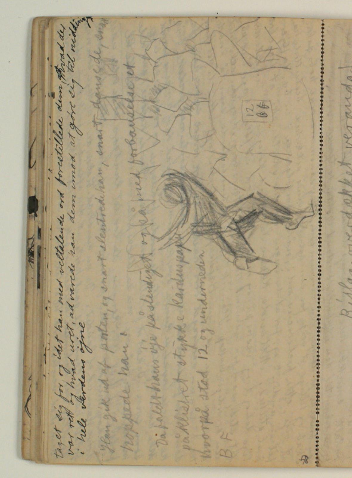 Niels Larsen Stevns, Kompositionsskitse til Blichers novelle "Bettefanden", p. 129, Afskrift fra samme, p. 129 l. 10-13