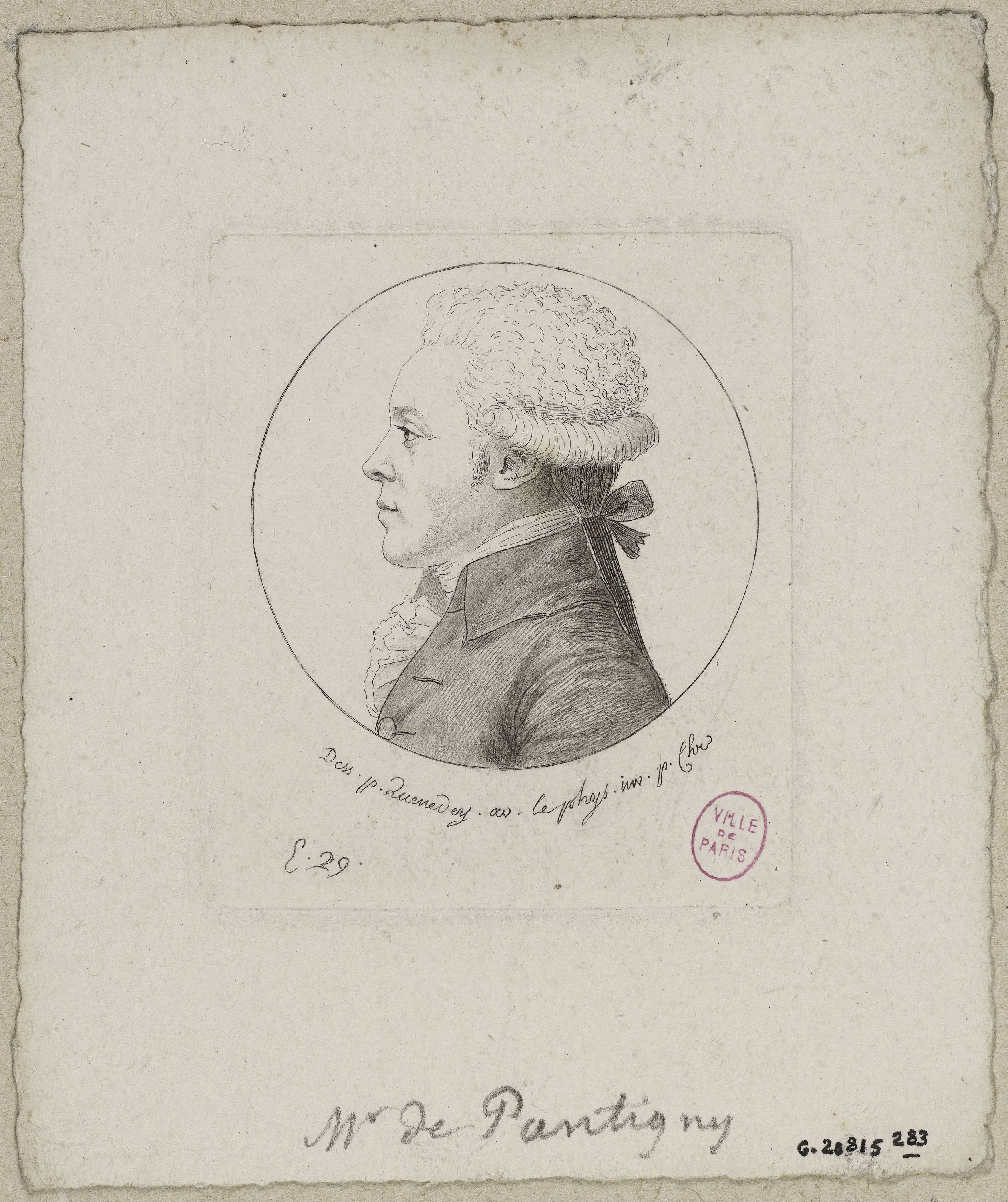 Edmé Quenedey, Portrait de Monsieur de Pantigny