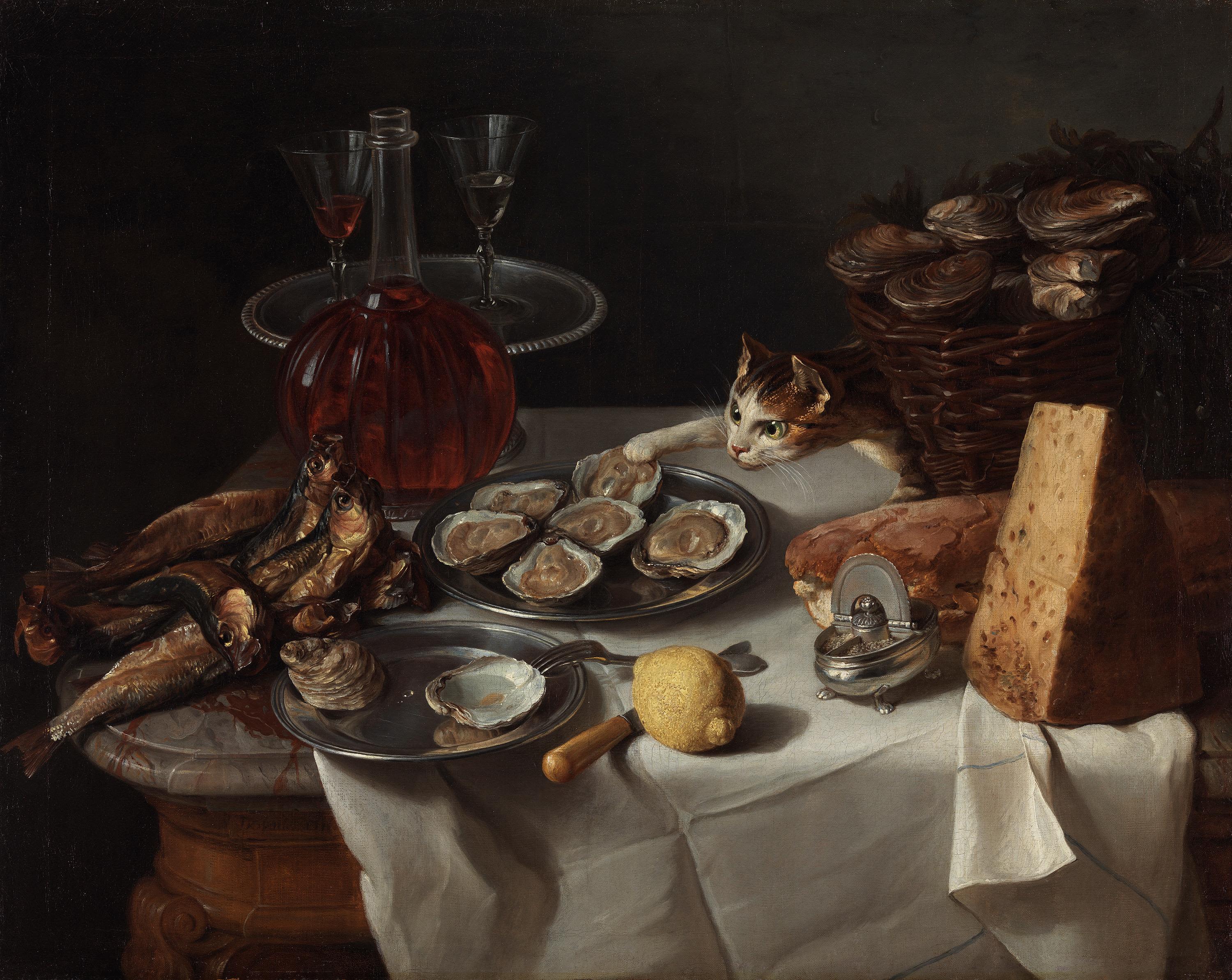 Alexandre-François Desportes, Still life with cat
