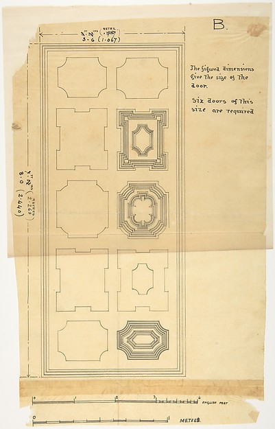 Anonymous, British, 19th century, Design for a Door