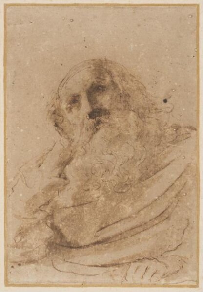 Guercino, Head and shoulders of a bearded man