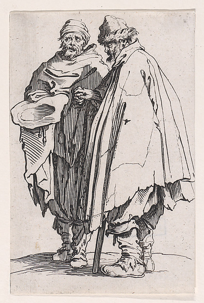Jacques Callot, L'Aveugle et son Compagnon (The Blind Man and his Companion), from "Les Gueux suite appelée aussi Les Mendiants, Les Baroni, ou Les Barons" (The Beggars, also called the Barons)