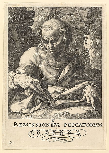 Hendrick Goltzius, St. Simon, from "Christ, the Apostles and St. Paul with the Creed"