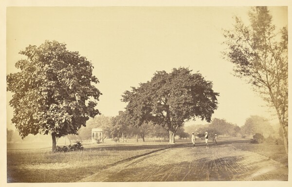 Unknown, [Park with a Small Pavilion and Unpaved Road, India]