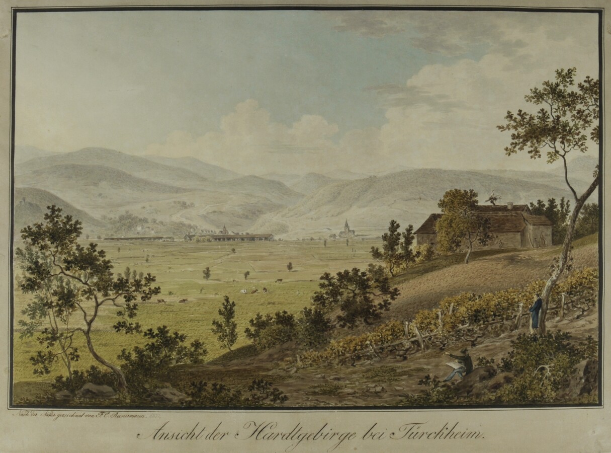 Friedrich Christian Reinermann, "Ansicht der Hardtgebirge bei Türckheim" (Bad Dürkheim)