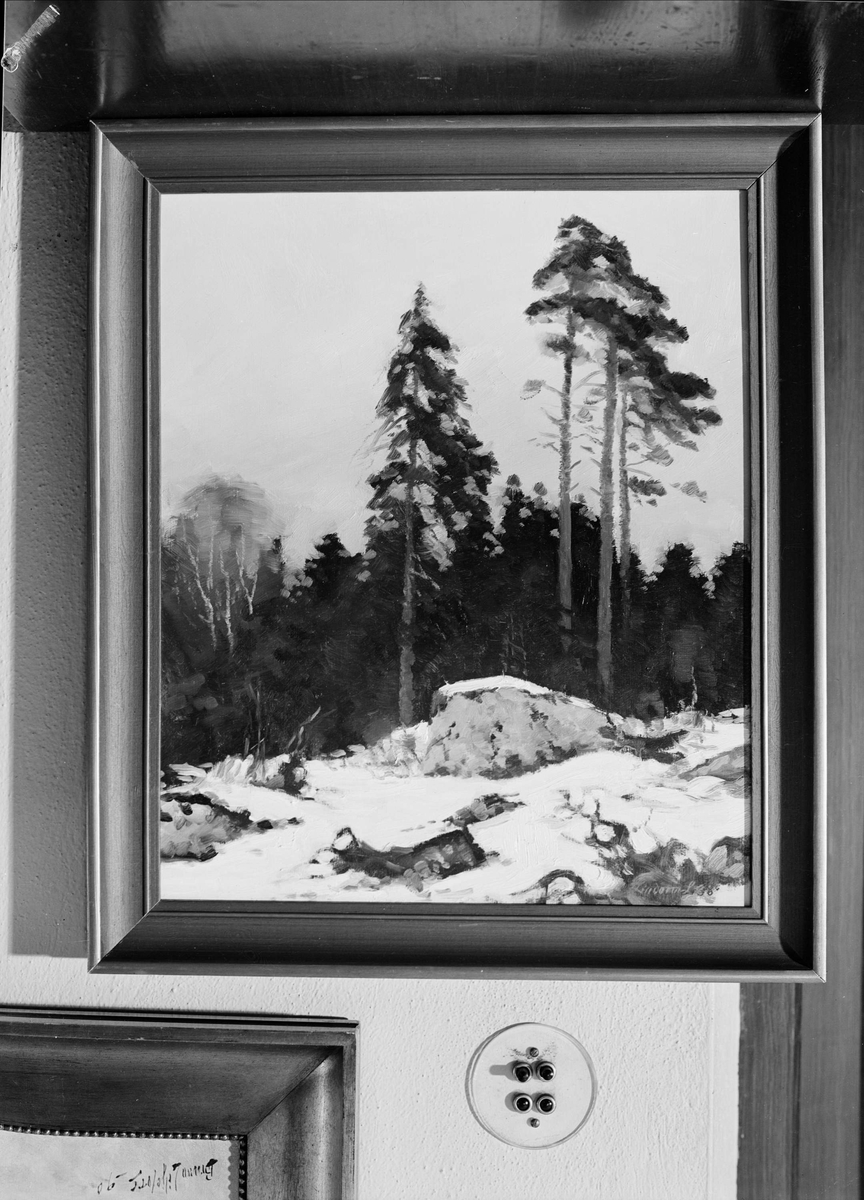 Gunnar Sundgren, Oljemålning av Lindorm Liljefors tillhörande Per Johan Högfeldt, Nyborgs gård, Håtuna socken, Uppland 1940