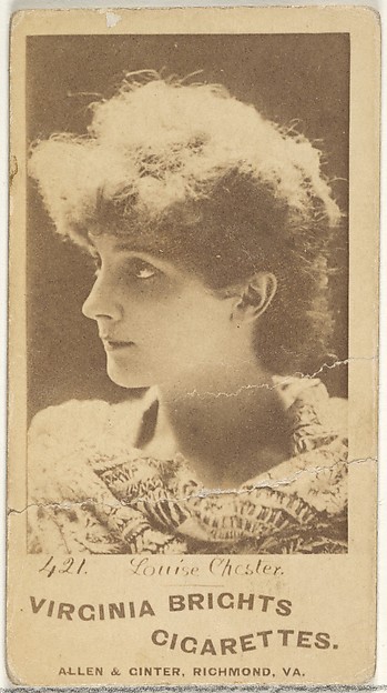 Allen & Ginter, Card 421, Louise Chester, from the Actors and Actresses series (N45, Type 1) for Virginia Brights Cigarettes
