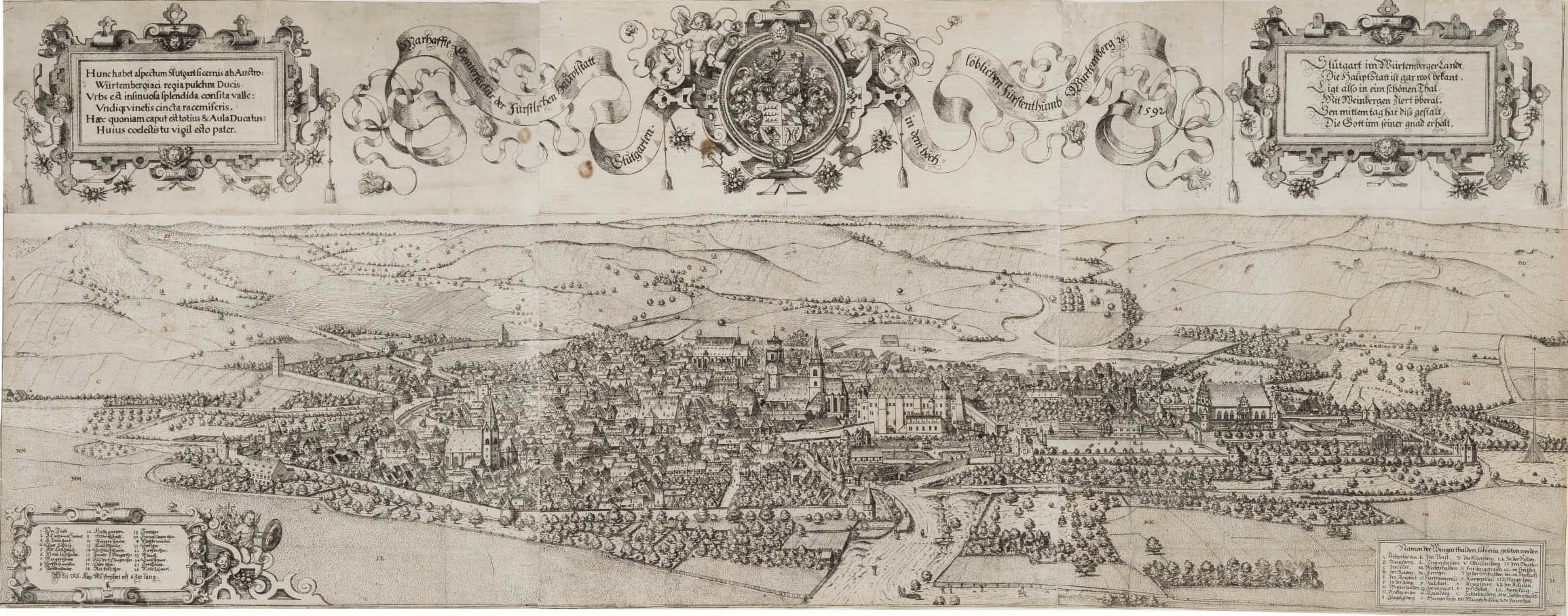 Jonathan Sauter, "Warhaffte Conterfactur der Fürstlichen Hauptstatt Stutgarten in dem hochlöblichen Fürstenthumb Würtemberg 1592"