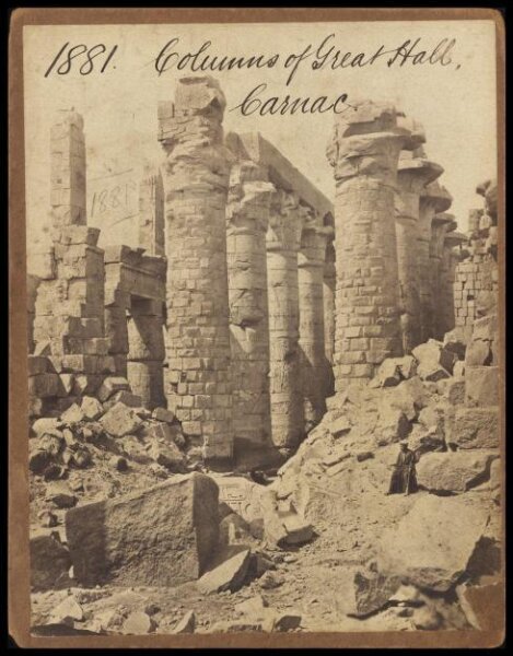 Francis Frith, Columns of Great Hall.  Carnac