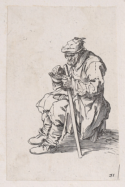 Anonymous, Reverse Copy of Le Gueux Assis et Mangeant (The Beggar Sitting and Eating), from Les Gueux suite appelée aussi Les Mendiants, Les Baroni, ou Les Barons (The Beggars, also called the Barons)