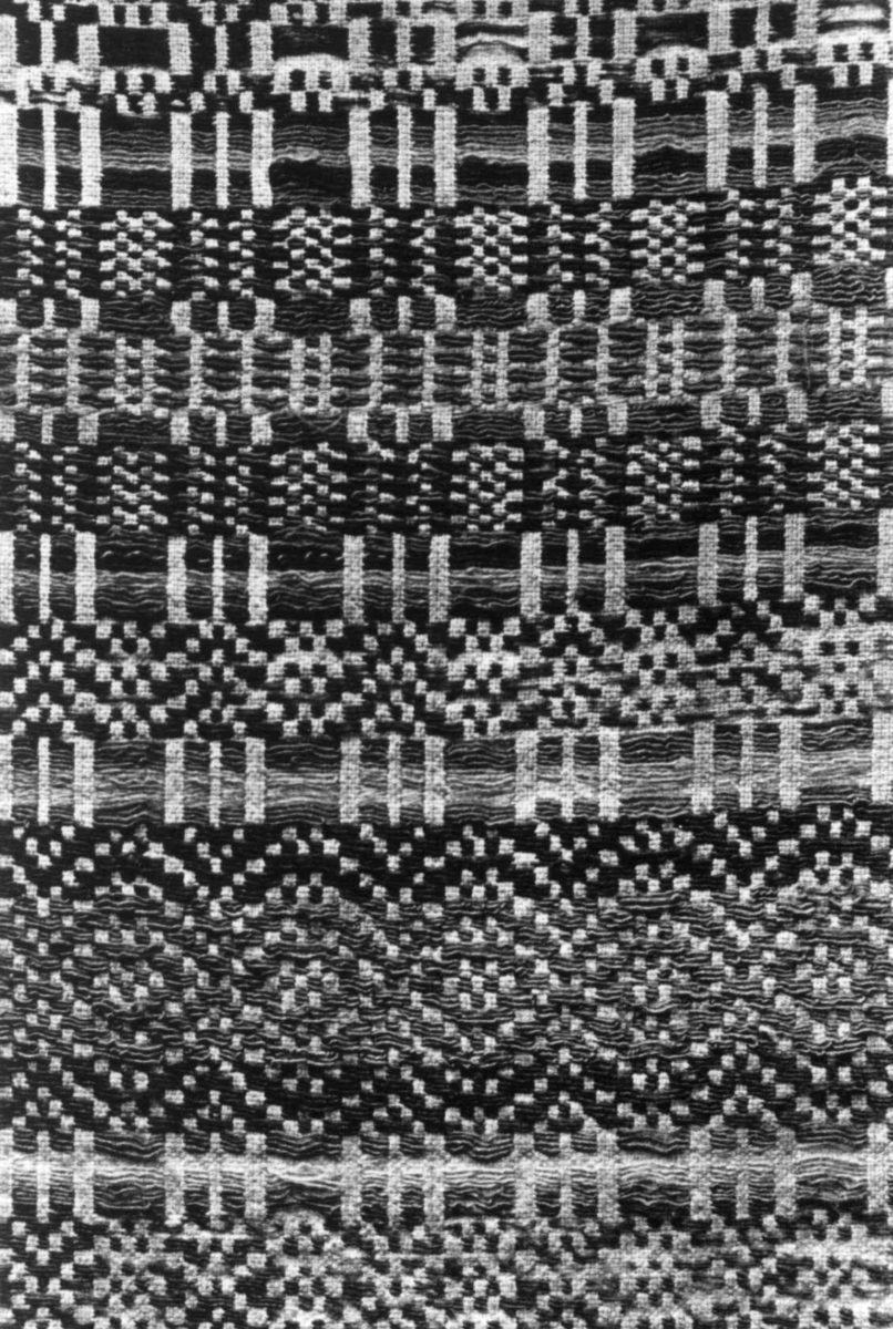 Anna Grostøl, Detalj av teppe, skillbragd. Eiken, Hægebostad, Vest-Agder 1941.