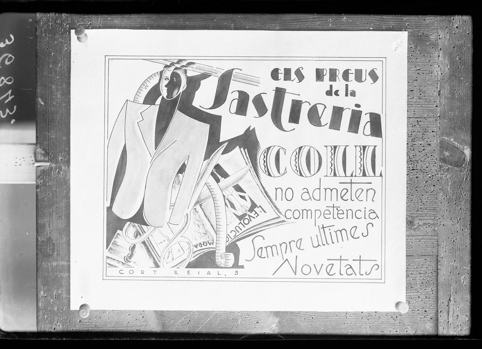 Desconegut, [Cartell publicitari de la sastreria Coll]