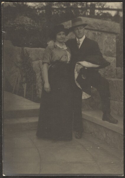 Louis Fleckenstein, [Man and Woman on Stone Steps]