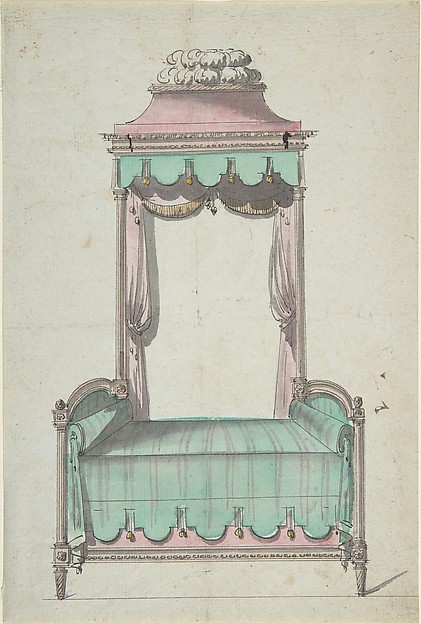 Anonymous, French, 18th century, Design for a Bed and a Canopy