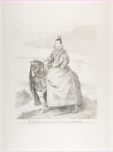 Goya (Francisco de Goya y Lucientes), Margaret of Austria on horseback, after Velázquez
