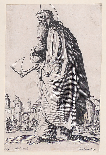 Jacques Callot, St. Thaddeus (St. Jude), from "Les Grands Apôtres Debout, Représentant Le Sauveur, La Bienheureuse Marie et Les Saints Apôtres" (The Large Standing Apostles, Representing The Savior, The Blessed Mary and The Apostles)