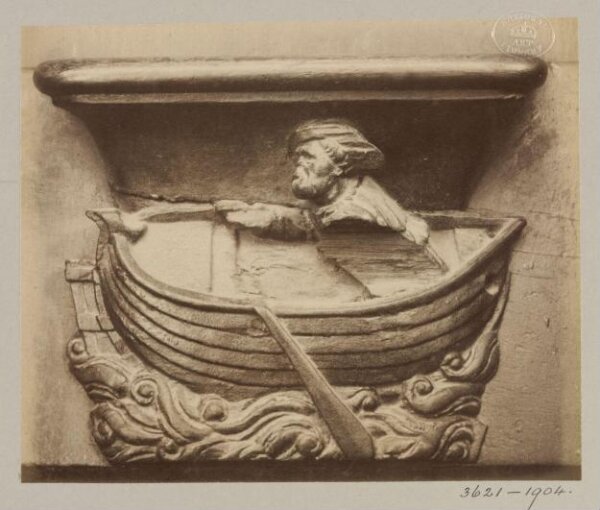 Atget, Jean-Eugène-Auguste, Church of SS Gervais et Protais, Miserere Seat (Man in boat), XVI Century', Paris, France