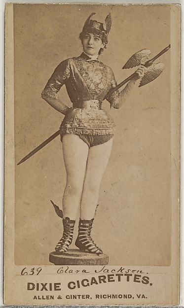Allen & Ginter, Card 639, Clara Jackson, from the Actors and Actresses series (N45, Type 7) for Dixie Cigarettes