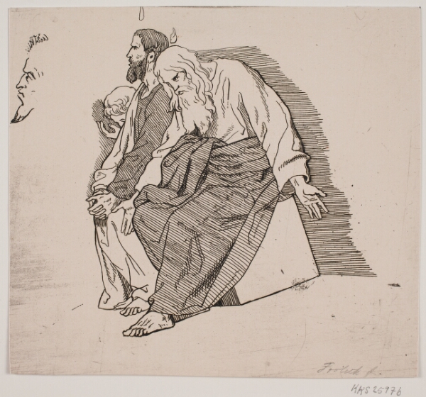 Lorenz Frølich, Prøveblad. Tre siddende apostle