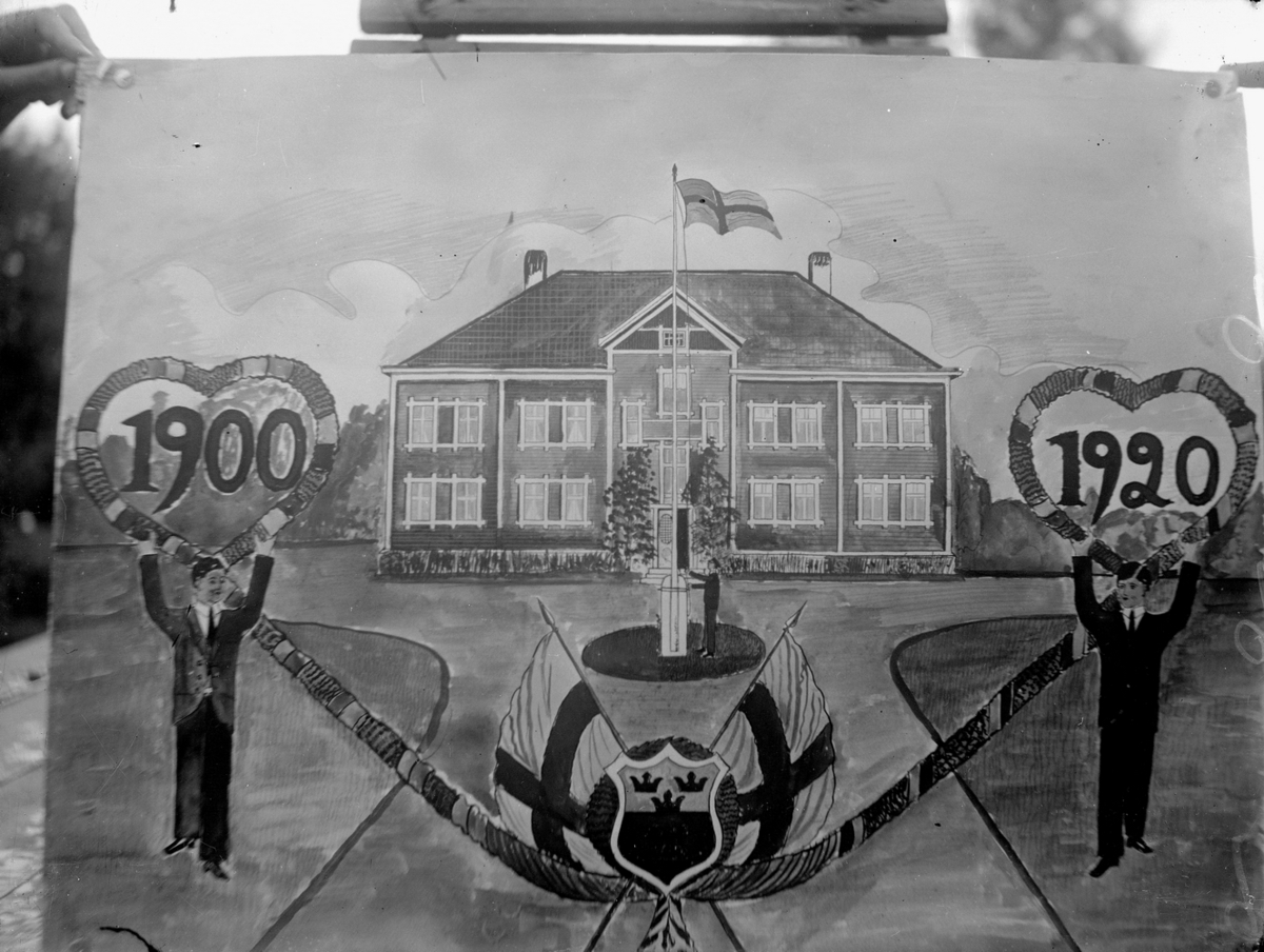 Anna Wilhelmina Hedström, Skolkoloni, 1920-talet. En tavla (målning). Josef Grankvists plåtar.