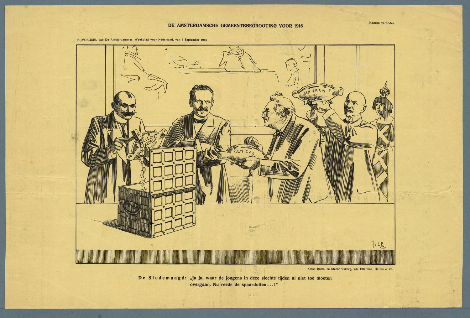 Braakensiek, Johan,draughtsman., De Amsterdamsche gemeentebegrooting voor 1916