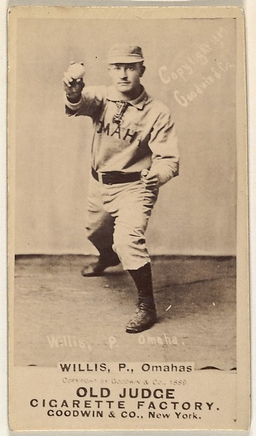 Goodwin & Company, Willis, Pitcher, Omaha Omahogs/ Lambs, from the Old Judge series (N172) for Old Judge Cigarettes