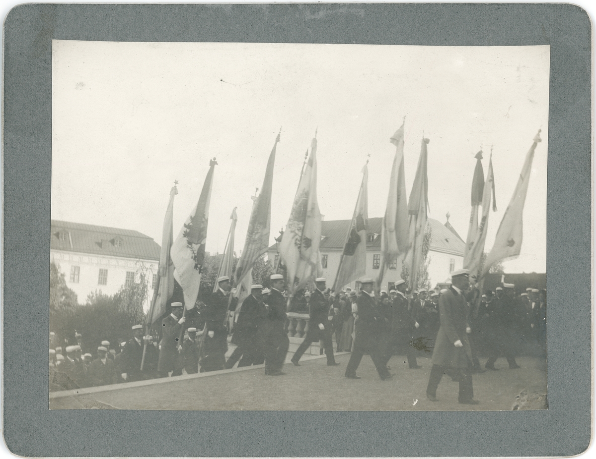 Okänd,, Studentkårens fanborg, Universitetshuset, Uppsala 1900