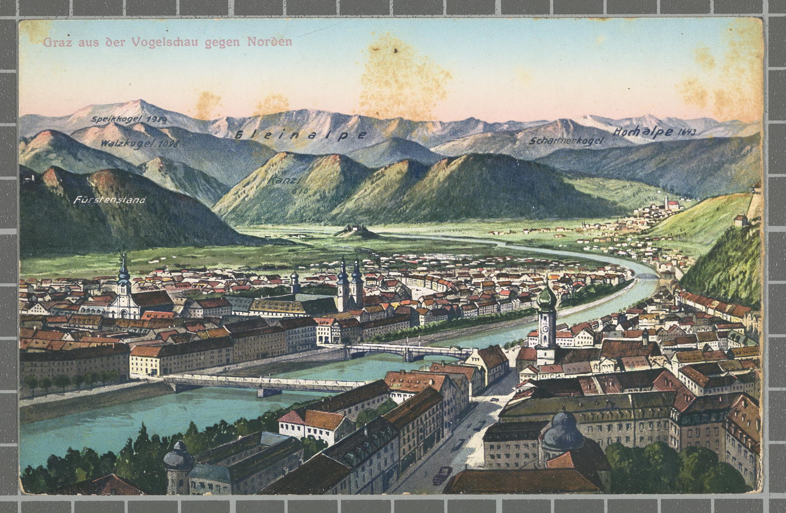 Desconegut, Graz aus der Vogelschau giganen Norden