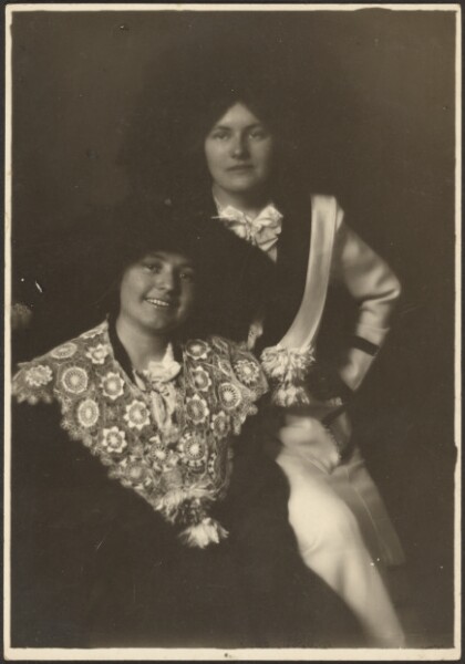 Louis Fleckenstein, [Portrait of Two Women in Ornate Outfits]