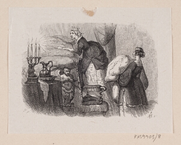 H.P. Hansen, Illustration til "Prindsessen paa Ærten" i H.C. Andersen, "Eventyr og Historier", Bind 1