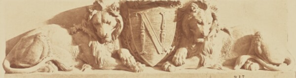 Édouard Baldus, [Tympanum of the Windows of the First Floor of the Pavillon Sully, Decoration of the Louvre, Paris]