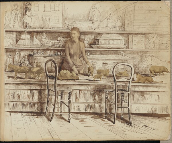 Unknown, [Woman at a toy counter]