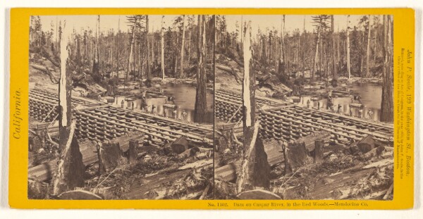 John P. Soule, Dam on Caspar River, in the Red Woods, - Mendocino Co.
