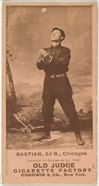 Goodwin & Company, Bastian, 2nd Base, Chicago, from the Old Judge series (N172) for Old Judge Cigarettes