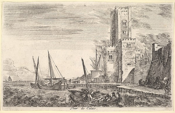 Stefano della Bella, Tower of Calais (Tour de Calais), from "Views of seaports" (Vues de ports de mar)