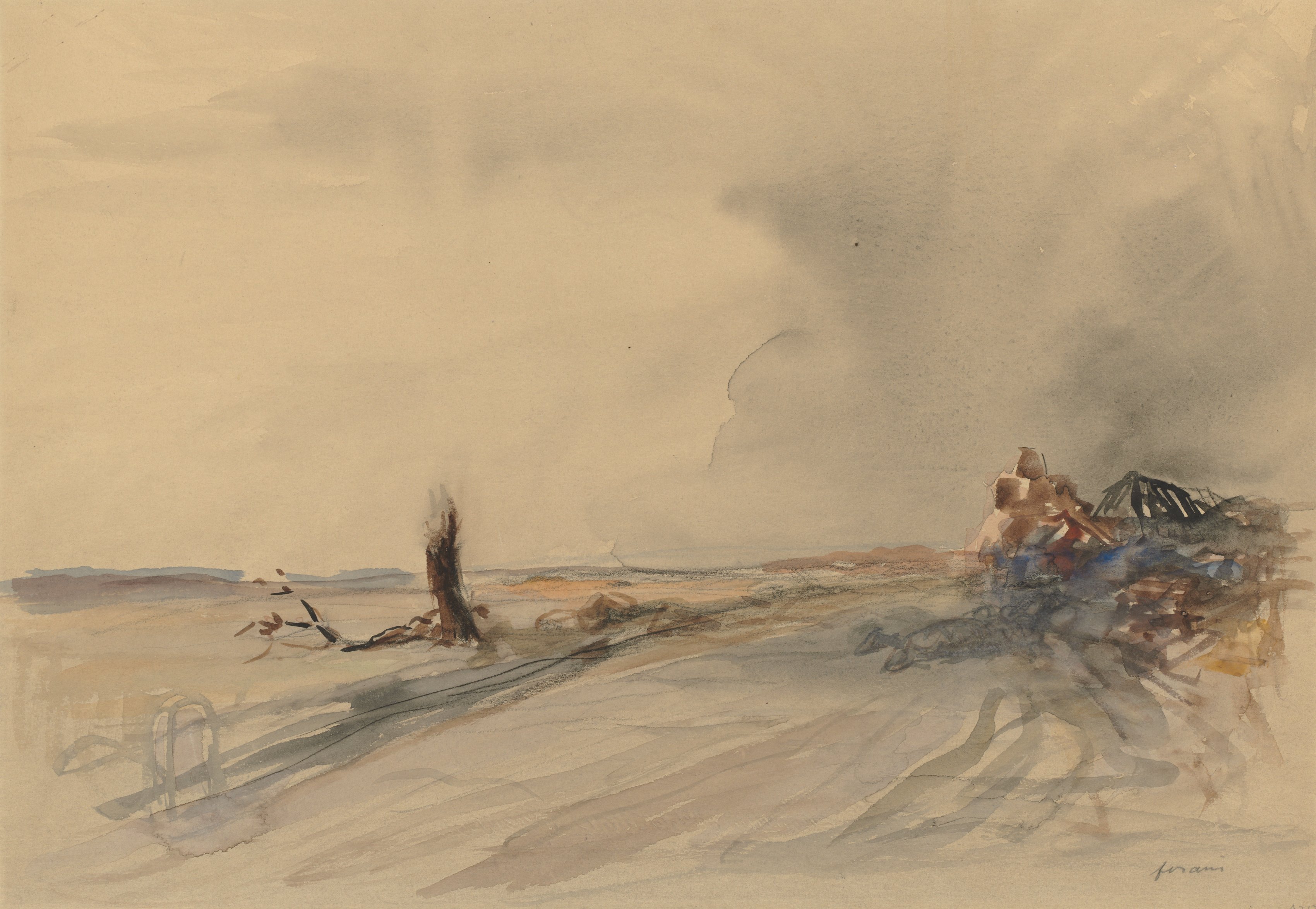 Jean Louis Forain, Devastated Land (recto)