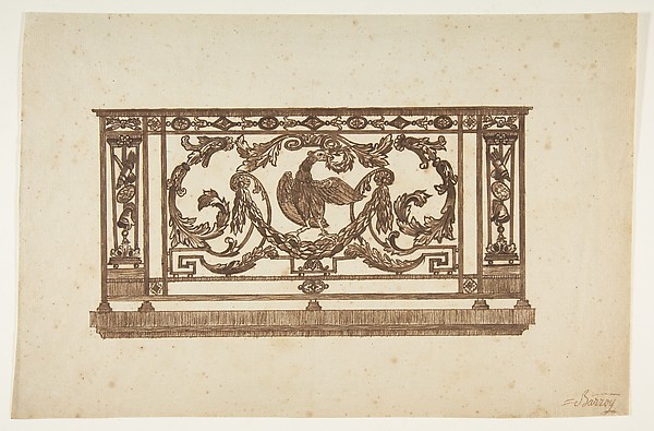 Anonymous, French, 18th century, Design for an Iron Railing