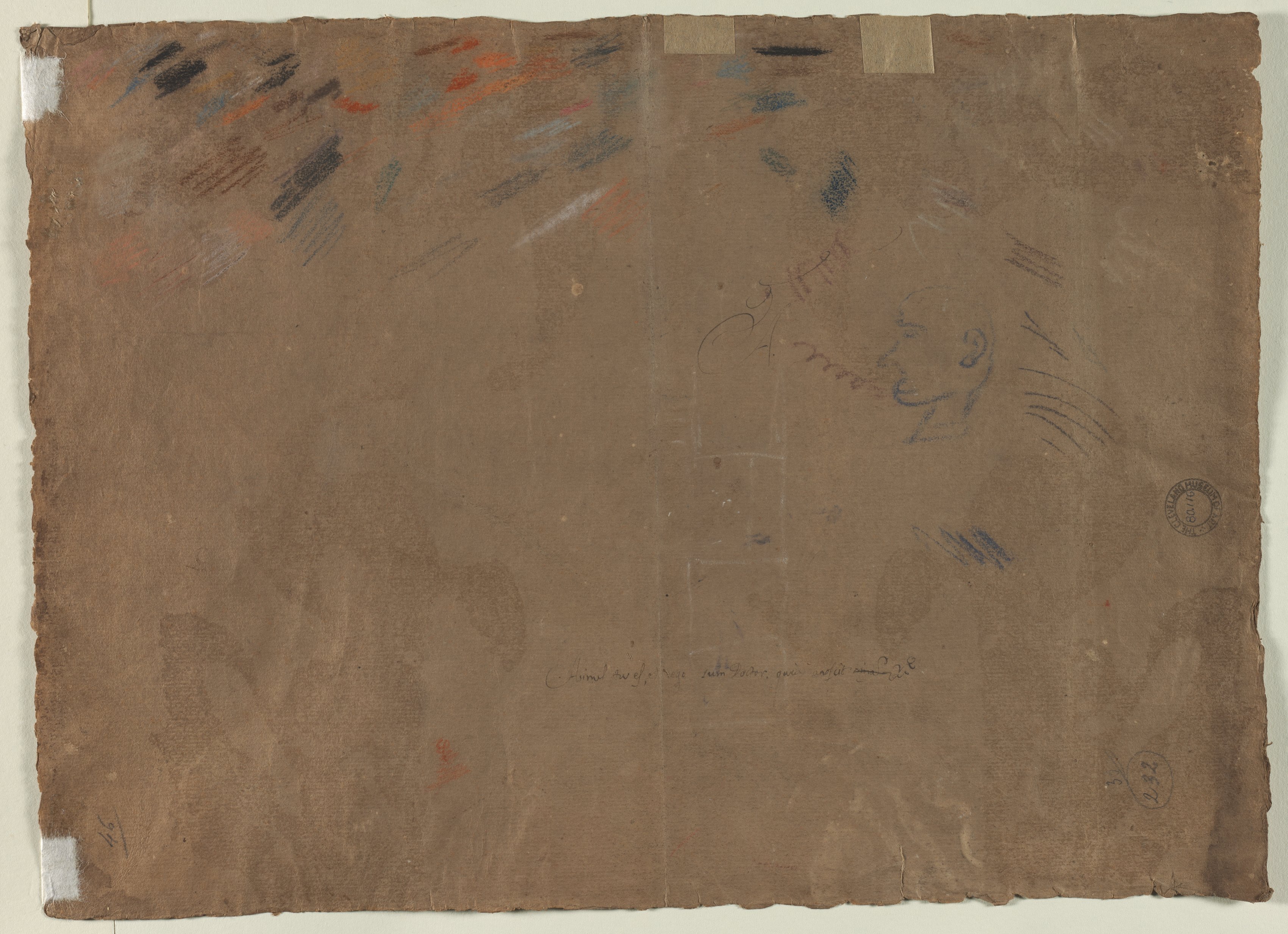Gaetano Gandolfi, Sketch of a Head (verso)
