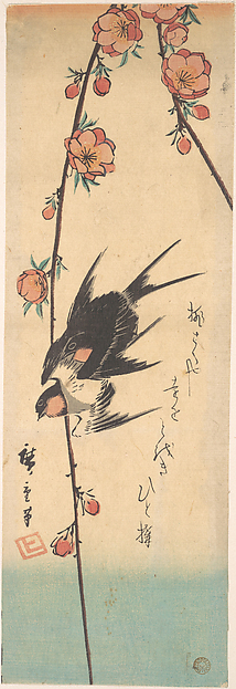Utagawa Hiroshige, Pear Blossoms and Swallows