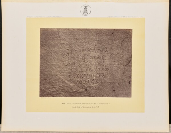 Timothy H. O'Sullivan, Historic Spanish Record of the Conquest, South Side of Inscription Rock, N.M.