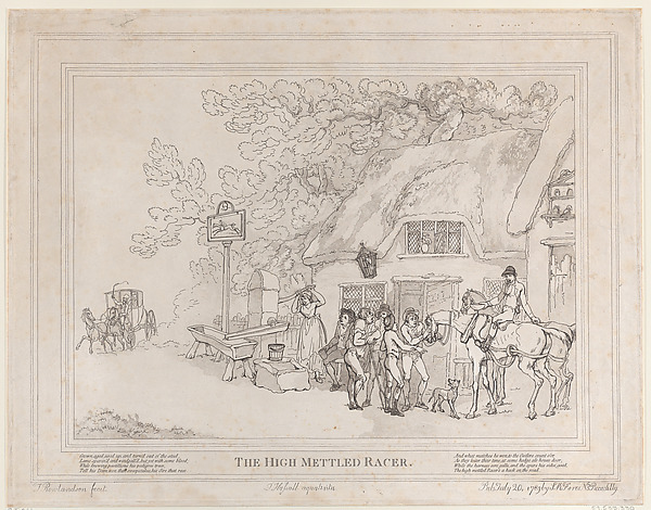 Thomas Rowlandson, The Post Horse, of Hack (from The Life of a Racehorse, or The High-Mettled Racer)