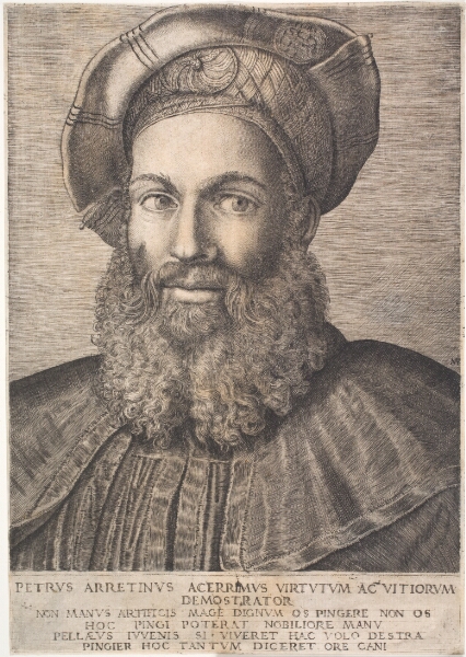 Marcantonio Raimondi, Pietro Aretino