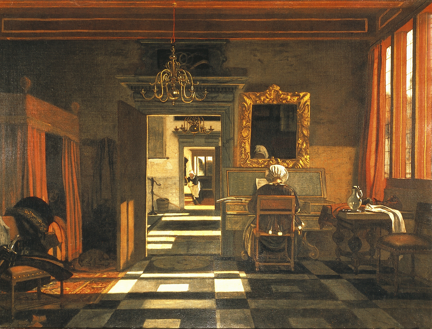 Emanuel de Witte, Interior with a Woman at the Virginal
