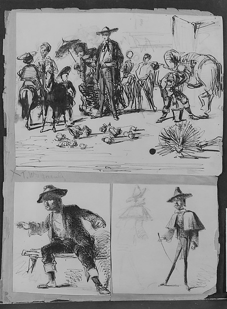 James McNeill Whistler, Startled Man Seated on Bench (from Sketchbook)