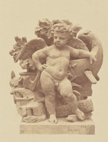Édouard Baldus, ["Le Bois", Sculpture by Auguste Poitevin, Decoration of the Louvre, Paris]