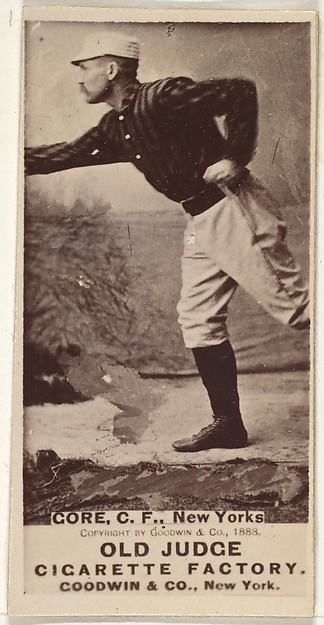 Goodwin & Company, George F. "Piano Legs" Gore, Center Field, New York, from the Old Judge series (N172) for Old Judge Cigarettes
